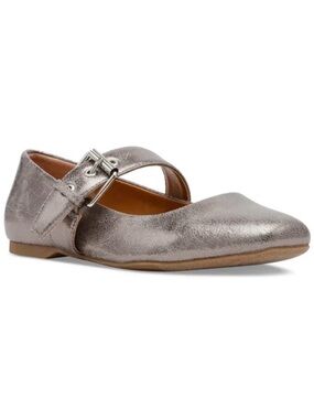 Dolce Vita Silver Metallic Mellie Mary Jane Slip On Ballerina Flats Size 8